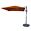 Island Umbrella NU6185 Santorini II 10-ft Square Cantilever Umbrella w/ Valance in Stone Sunbrella Acrylic