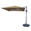 Island Umbrella NU6185 Santorini II 10-ft Square Cantilever Umbrella w/ Valance in Stone Sunbrella Acrylic