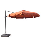 Island Umbrella NU6550 Freeport 11-ft Octagonal Cantilever w/ Valance Patio Umbrella in Terra Cotta Sunbrella Acrylic