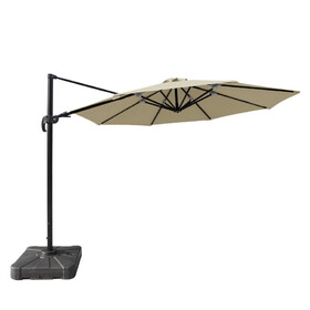Island Umbrella NU6575 Freeport 11-ft Octagonal Cantilever Patio Umbrella in Beige Sunbrella Acrylic