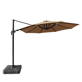 Island Umbrella NU6585 Freeport 11-ft Octagonal Cantilever Patio Umbrella in Stone Sunbrella Acrylic