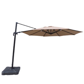 Island Umbrella NU6755 Victoria 13-ft Octagonal Cantilever Patio Umbrella in Stone Sunbrella Acrylic