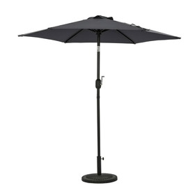 Island Umbrella NU6827 Bistro 7.5-ft Hexagon Market Umbrella - Polyester - Slate Grey
