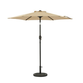 Island Umbrella NU6830 Bistro 7.5-ft Hexagon Market Umbrella - Polyester - Champagne