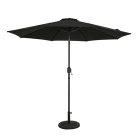 Island Umbrella NU6831 Trinidad II 9-ft Octagon Market Umbrella - Polyester - Black