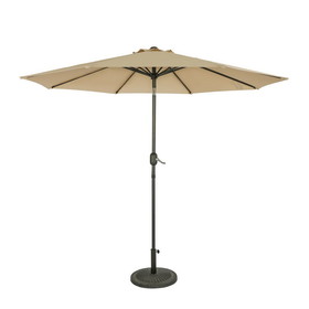 Island Umbrella NU6834 Trinidad II 9-ft Octagon Market Umbrella - Polyester - Champagne
