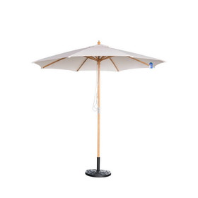 Island Umbrella NU6853 Cenote 9-ft Octagon Hardwood Market Umbrella - Breez-Tex - Champagne