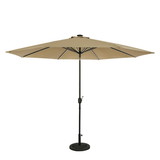 Island Umbrella NU6855 Calypso II Fiesta 11-ft Octagonal Market Umbrella with Solar LED Lights - Breez-Tex - Champagne