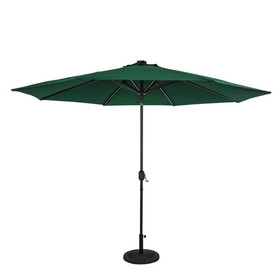 Island Umbrella NU6856 Calypso II Fiesta 11-ft Octagonal Market Umbrella with Solar LED Lights - Breez-Tex - Hunter Green