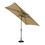 Island Umbrella NU6863 Nassau 6.5-ft x 10-ft Rectangular Market Umbrella with LED Lights - Breez-Tex Canopy - Champagne