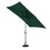Island Umbrella NU6864 Nassau 6.5-ft x 10-ft Rectangular Market Umbrella with LED Lights - Breez-Tex Canopy - Hunter Green