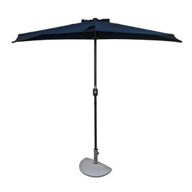 Island Umbrella NU6867 Lanai 9-ft Half Umbrella - Navy Blue - Polyester Canopy