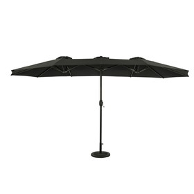 Island Umbrella NU6869 Eclipse 15-ft Oval Dual Market Umbrella - Polyester Canopy - Black