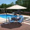 Island Umbrella NU6873 Santiago II 10-ft Octagon Cantilever Umbrella with LED Lights - Champagne - Polyester Canopy