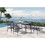 Island Retreat NU6898 Bali 7-Piece Contemporary Outdoor Patio Dining Set - Black-Slate Grey - Kit