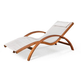 Island Retreat NU6901 Bentwood Breeze Luxury Lounger With Wood Frame - Champagne