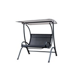 Island Retreat NU6904 Sea Breeze Ultra Comfortable Cool Mesh Dual Swing With Canopy - Black and Light Grey