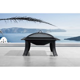 Island Retreat NU6918 26-inch Outdoor Riverside Square Fire Pit
