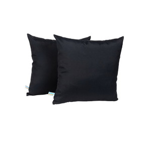 Island Retreat NU6919 All-Weather Outdoor Throw Pillow - Set of 2 - Black