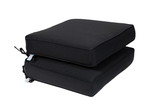 Island Retreat NU6935 All-Weather Outdoor Solid Color Seat Cushion - Black - Set of 2