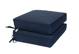 Island Retreat NU6937 All-Weather Outdoor Solid Color Seat Cushion - Navy - Set of 2