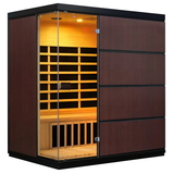 HeatWave SA7009 Sirona 4-Person Hemlock Infrared Sauna with 8 Carbon Heaters