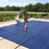 Arctic Armor WS332BU Blue 18-Year Mesh Safety Cover for 16-ft x 32-ft Rect Pool w/ Right Step