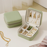 TOPTIE Portable Jewelry Storage Box Travel Organizer Small Leather Case for Earrings Necklaces Rings