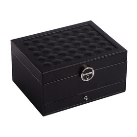 TOPTIE Jewelry Box for Women Large PU Leather Jewelry Organizer Storage Case with Multi Layers Display for Earrings Bracelets Rings Watches
