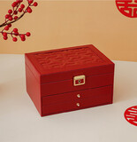 TOPTIE Leather Jewelry Box 3 Layers Large Organizer Drawer Capacity Jewelry Storage Case