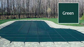 GLI Pool Products 20-1632RE-CES48-SAP-GRN 16'X32'Re 4'X8'Ctr Sap Green Mesh Ig Securapool Safety Cover Gli