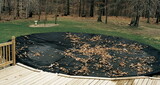 GLI Pool Products 45-0021RD-LNT-3-BX 21' Round Leaf Net Cover Winter Black 24' Cover Size W/ Grommets / Rope / Rope Clinch Gli