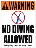 Aquatic Technology 6604WS1824E No Diving Allowed 4In Lettering 18X24 Heavy Duty Plastic