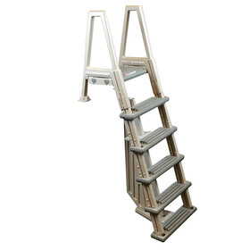 Confer Plastics Inc. 6000X Resin Abg Inpool Ladder With Barrier For Decks 48In To 54In High Confer Warm Grey