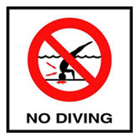 Inlays C611500 6In Smooth Ceram No Diving Symbol Tile 1In Letters Mg Ser Message Inlays