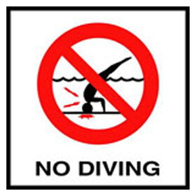 Inlays C621500 6In No Skid Ceram No Diving Symbol Tile 1In Letters Mg Ser Message Inlays