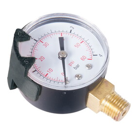 Zodiac 25501-120-800 0-60 Pressure Gauge With Bezel; Bot/Side Mount Clam Shell Pack