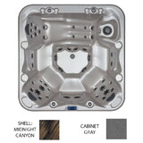 Sunrise Spas 203-LX-TQ-2 & R9926881 Monticello Midnight Canyon Shell Spa Gray Cabinet W/ Ozone / Exterior Safety And Corner Lighting / Spa Cover Tranquility