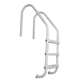 Saftron P-324-L3W 3 Step Ig Polymer Ladder White Saftron With Matching Escutcheons