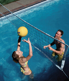 S.R.Smith S-VOLY20 Salt Pool Friendly Volleyball Game Complete W/ Anchors 20' Net