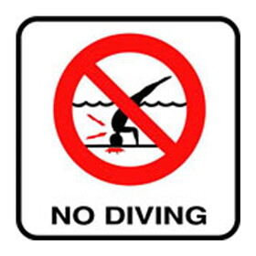 Inlays V621500 6In Vinyl Stickon No Diving Symbol 2In Letrs Mg Ser Message Inlays