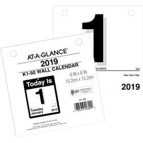 At-A-Glance "Today Is" Daily Wall Calendar Refill, AAGK1-50