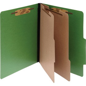 ACCO BRANDS Presstex ColorLife Classification Folder, Legal - 8.50" Width x 14" Length Sheet Size - 3" Expansion - 6 Pockets - 2 Dividers - 15 pt. - Presstex - Green - 10 / Box
