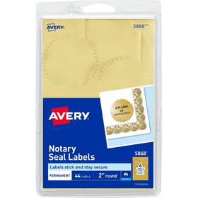 Avery Printable Gold Foil Notarial Seals