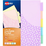 Avery Big Tab Pocket Plastic Insertable Dividers - Fashion Designs