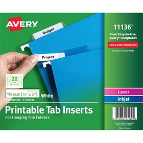 Avery&#174; Printable Tab Inserts for Hanging File Folders