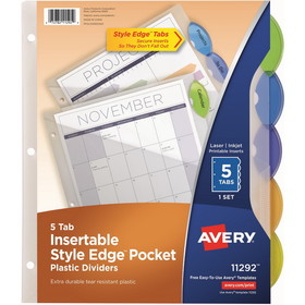 Avery Insertble Style Edge Plastic Pocket Dividers