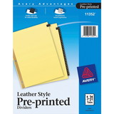 Avery Preprinted Tab Dividers - Gold Reinforced Edge, AVE11352