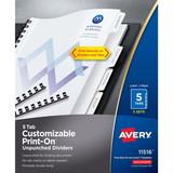 Avery Unpunched Print-On Dividers
