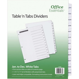 Avery Table 'N Tab Monthly Divider Set